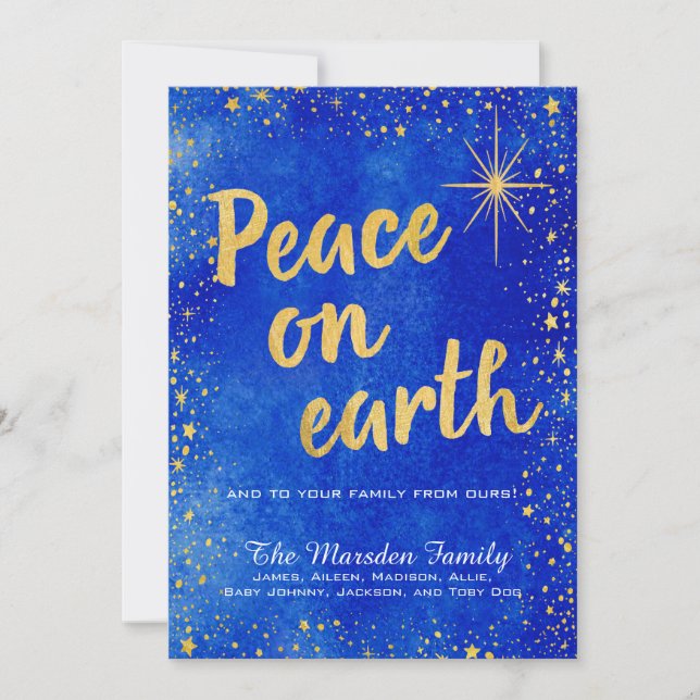 Cartes Pour Fêtes Annuelles Peace On Earth 3 Photo Custom Christmas (Devant)