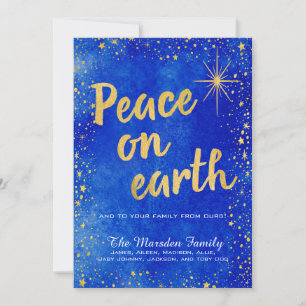Cartes Pour Fêtes Annuelles Peace On Earth 3 Photo Custom Christmas