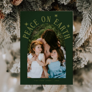 Cartes Pour Fêtes Annuelles Peace On Earth Arche Photo Noël Vert