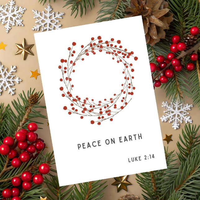 Cartes Pour Fêtes Annuelles Peace on Earth Christmas Folded Holiday Card (Créateur téléchargé)
