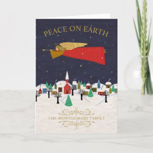 Cartes Pour Fêtes Annuelles Peace on Earth Christmas Village Folk Art