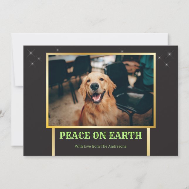 Cartes Pour Fêtes Annuelles Peace on Earth Festin Fun Modern Christmas Photo (Devant)