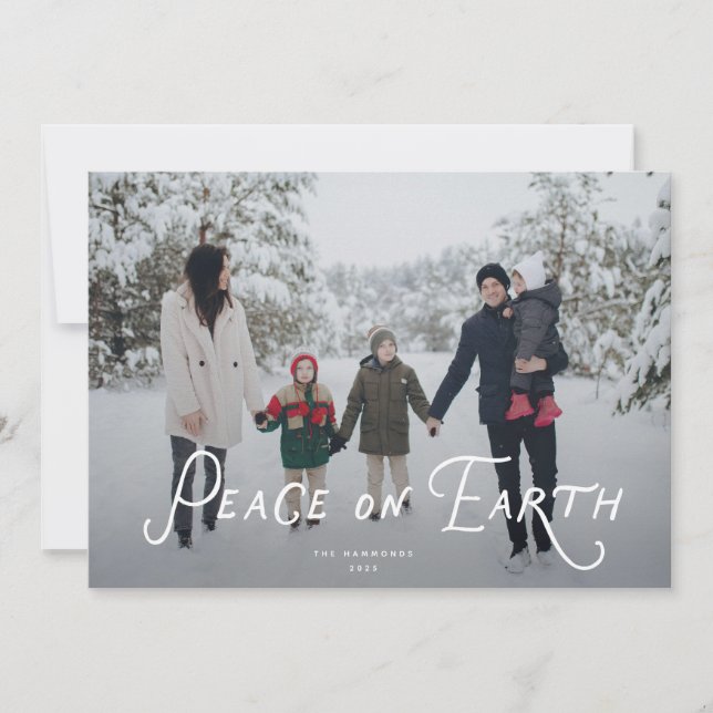 Cartes Pour Fêtes Annuelles Peace on Earth Holiday Photo Card (Devant)