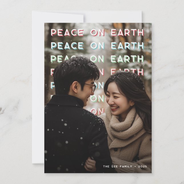 Cartes Pour Fêtes Annuelles Peace on Earth Holiday Photo Card (Devant)