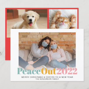 Cartes Pour Fêtes Annuelles Peace Out 2020 Colorful Pastels Photos de Noël
