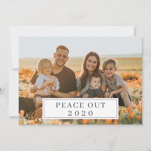 Cartes Pour Fêtes Annuelles Peace Out 2020 Funny COVID Nouvel An (Devant)