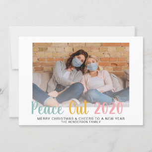 Cartes Pour Fêtes Annuelles Peace Out 2020 Pastels Photo Noël