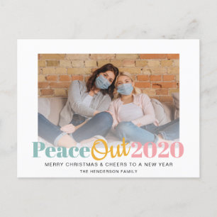 Cartes Pour Fêtes Annuelles Peace Out 2020 Photo Drôle Noël Nouvel An