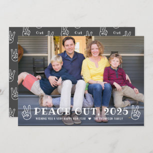 Cartes Pour Fêtes Annuelles Peace Out 2023 Grey Happy New Year Funny Photo