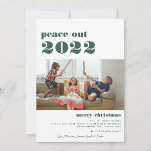 Cartes Pour Fêtes Annuelles Peace Out 2023   Joyeux Noël Photo de vacances