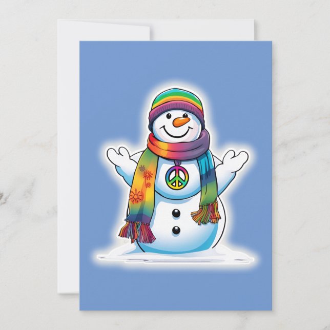 Cartes Pour Fêtes Annuelles Peace Snowman (Devant)