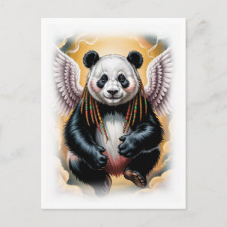 Cartes Pour Fêtes Annuelles Peaceful Angel Panda on a White