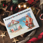 Cartes Pour Fêtes Annuelles Peach Love Christmas Père Noël Beach<br><div class="desc">Cette conception peut être personnalisée dans la zone fournie en modifiant la photo et/ou le texte. Vous pouvez également le customiser en cliquant sur Personnaliser ce Modèle, puis en choisissant l'option cliquer pour customiser et supprimer ou modifier la couleur de l'arrière - plan, ajouter du texte, modifier la couleur ou...</div>