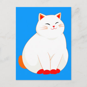 Cartes Pour Fêtes Annuelles Peaches, le Chat Sourire