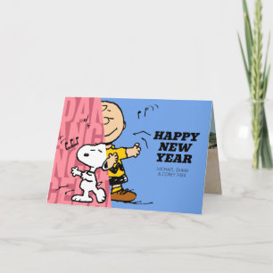 Cartes Pour Fêtes Annuelles Peanuts   Charlie Brown et Snoopy Bonne Année
