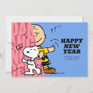 Cartes Pour Fêtes Annuelles Peanuts   Charlie Brown et Snoopy Bonne Année