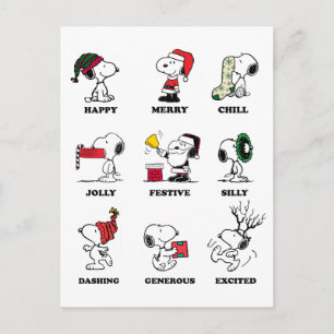 Cartes Pour Fêtes Annuelles Peanuts   Humeurs de Noël de Snoopy