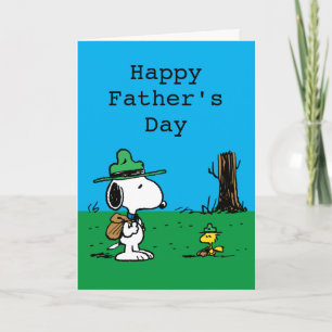 Cartes Pour Fêtes Annuelles Peanuts   Joyeuse Fête des Pères Campeurs
