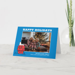 Cartes Pour Fêtes Annuelles Peanuts   La niche de Snoopy avec lumières