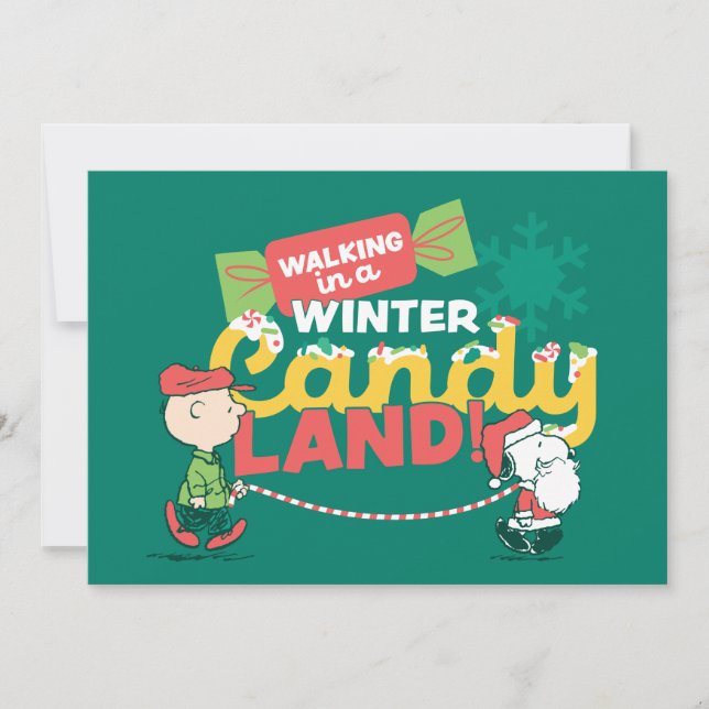 Cartes Pour Fêtes Annuelles Peanuts | Promenade au pays des friandises hiverna (Devant)