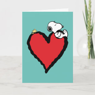 Cartes Pour Fêtes Annuelles Peanuts Snoopy & Woodstock Cœur de la Saint-Vale