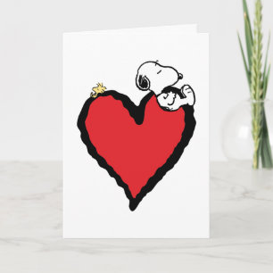Cartes Pour Fêtes Annuelles Peanuts   Snoopy & Woodstock Cœur de la Saint-Vale