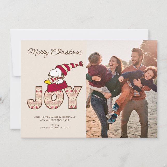 Cartes Pour Fêtes Annuelles Peanuts | Snoopy & Woodstock Promenade en traîneau (Devant)