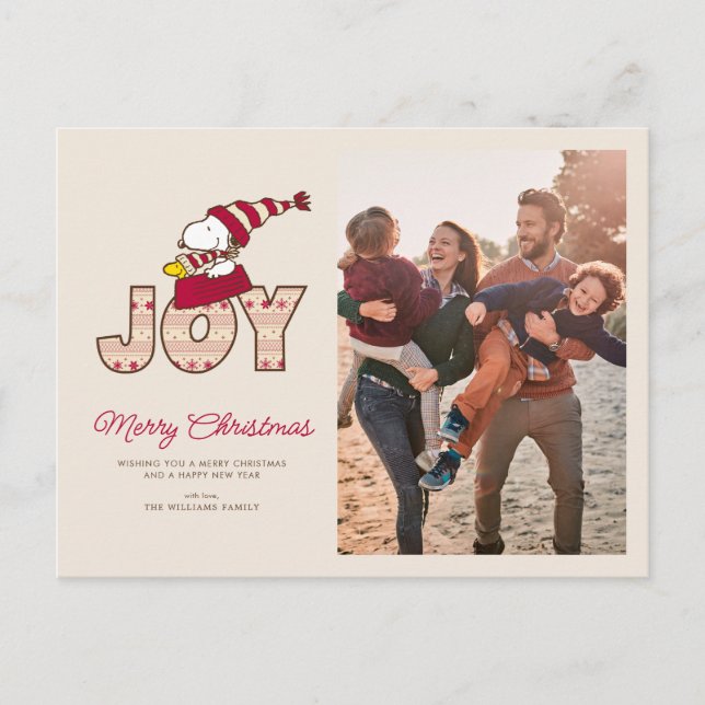 Cartes Pour Fêtes Annuelles Peanuts | Snoopy & Woodstock Promenade en traîneau (Devant)