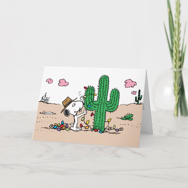 Cartes Pour Fêtes Annuelles Peanuts | Spike décore pour Noël (Devant)