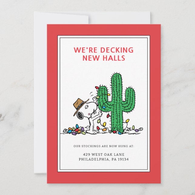 Cartes Pour Fêtes Annuelles Peanuts | Spike décore pour Noël (Devant)