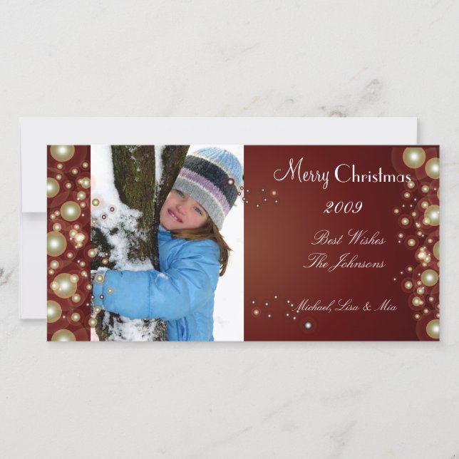 Cartes Pour Fêtes Annuelles Pearly Gold christmas ornament, photo cards (Devant)