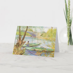 Cartes Pour Fêtes Annuelles Pêche au printemps de Vincent van Gogh, Noël