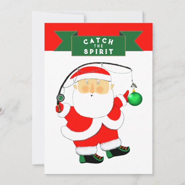 Cartes Pour Fêtes Annuelles Pêche de Noël (Devant)