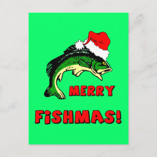 Cartes Pour Fêtes Annuelles Pêche de Noël amusante