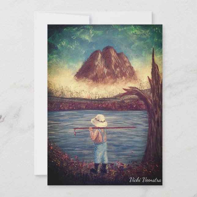 Cartes Pour Fêtes Annuelles Pêche des garçons (Devant)