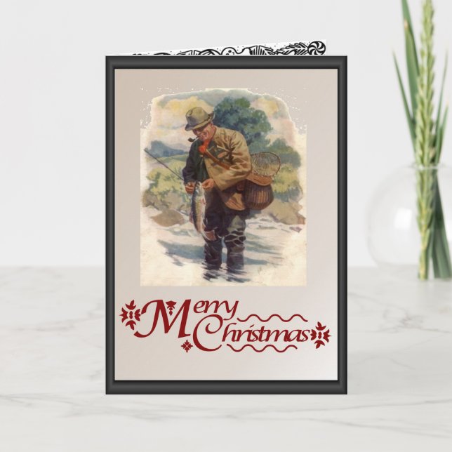 Cartes Pour Fêtes Annuelles Pêcheur (Devant)