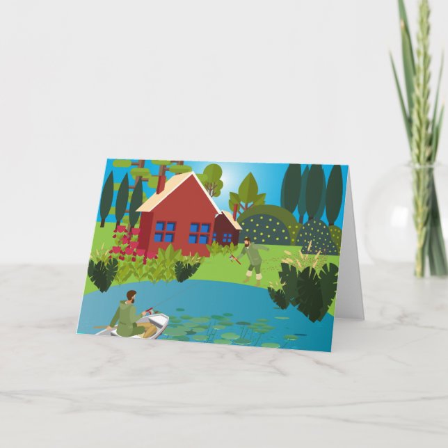Cartes Pour Fêtes Annuelles Pêcheurs (Devant)