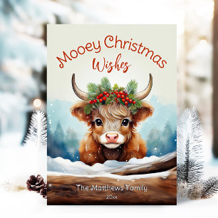 Cartes Pour Fêtes Annuelles Peeland Highland Cow Moey Christmas Farmhouse