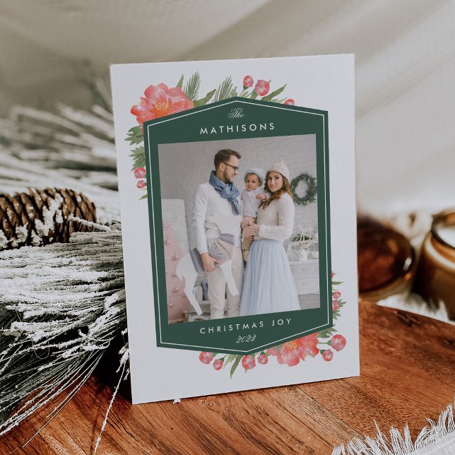 Cartes Pour Fêtes Annuelles Peine d'hiver | Photo de vacances (Créateur téléchargé)