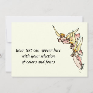 Cartes Pour Fêtes Annuelles Peinture à l'aquarelle rose Saint-Anges