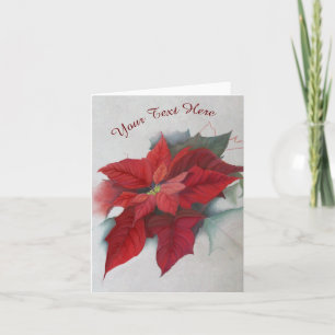 Cartes Pour Fêtes Annuelles Peinture à l'huile de Noël de Poinsettia