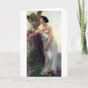 Cartes Pour Fêtes Annuelles Peinture antique romantique de femme d'amour de