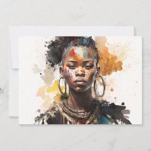 Cartes Pour Fêtes Annuelles Peinture aquarelle, Belles femmes de la tribu afri