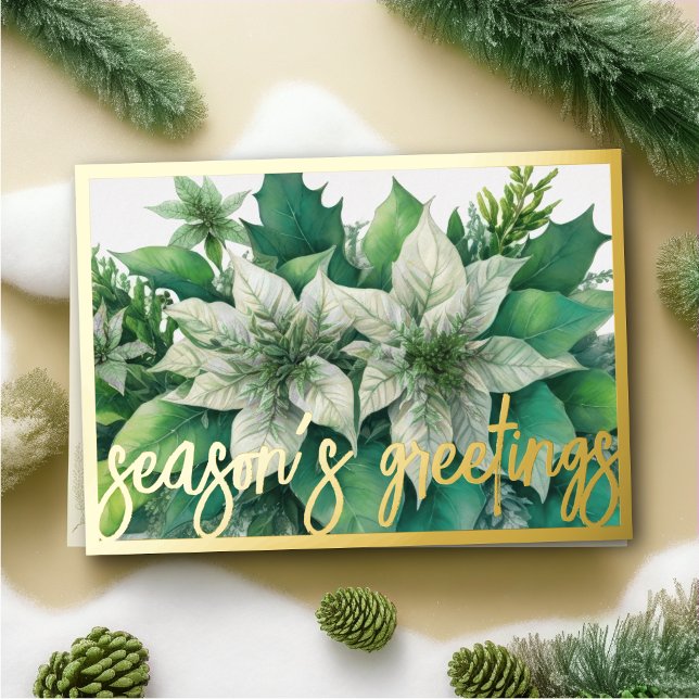 Cartes Pour Fêtes Annuelles Peinture aquarelle Poinsettia blanc Noël (Créateur téléchargé)