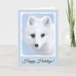 Cartes Pour Fêtes Annuelles Peinture Arctic Fox - Art original de la faune