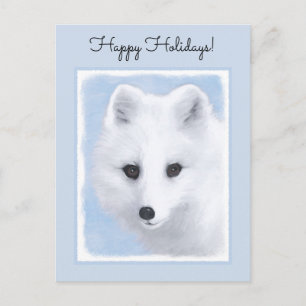 Cartes Pour Fêtes Annuelles Peinture Arctic Fox - Art original de la faune