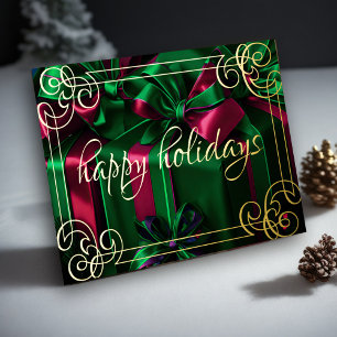 Cartes Pour Fêtes Annuelles Peinture Cadeaux de Noël Vert Emeraude Bourgogne