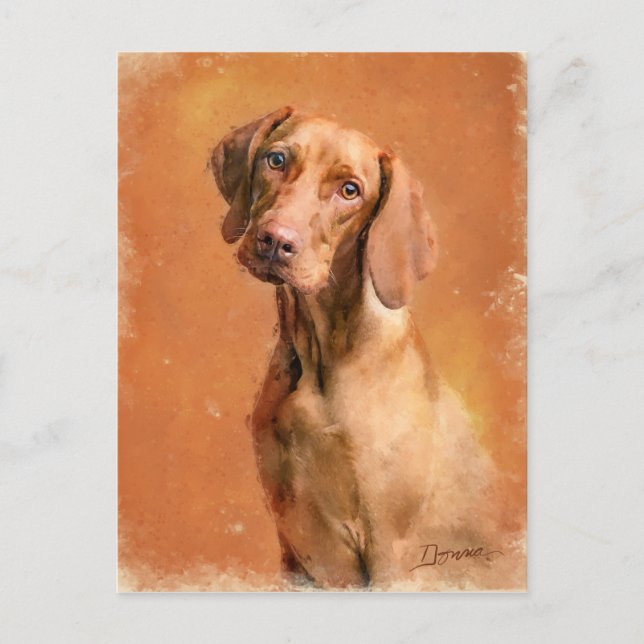 Cartes Pour Fêtes Annuelles Peinture d'art de Chien Vizsla en Hongrie (Devant)