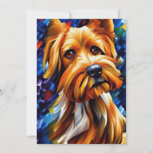 Cartes Pour Fêtes Annuelles Peinture de chien de Terrier du Yorkshire mignon