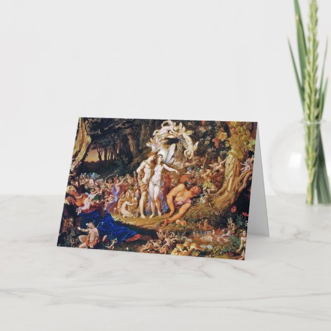 Cartes Pour Fêtes Annuelles Peinture de fées "Oberon et Titania" (Devant)